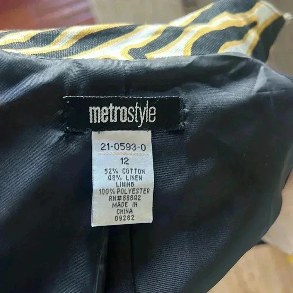 MetroStyle 90's Vintage Jacket Animal Print Linen Y2K Size 12 - Picture 6 of 6